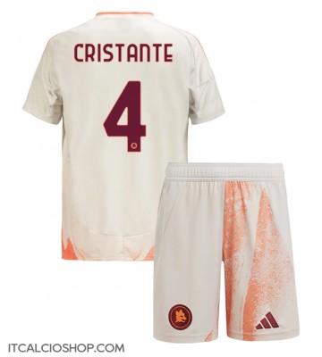 AS Roma Bryan Cristante #4 Seconda Maglia Bambino 2024-25 Manica Corta (+ Pantaloni corti)